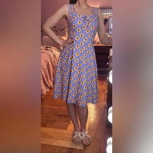 NWOT Mauve Sunflower Cottagecore Midi Dress